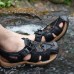 Genuine Leather Beach Sandals Outdoor Round Toe Flat Shoes Genuine Leather Beach Sandals Outdoor Round Toe Flat Shoes