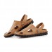 Men Summer Leather Sandal Casual Round Toe Outdoor Flat Fashion Soft Beach Slipper Men Summer Leather Sandal Casual Round Toe Outdoor Flat Fashion Soft Beach Slipper