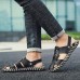 Men Summer Comfy Genuine Leather Two Way Wear Sandals Beach Shoes Slippers Men Summer Comfy Genuine Leather Two Way Wear Sandals Beach Shoes Slippers
