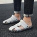Men Summer Comfy Genuine Leather Two Way Wear Sandals Beach Shoes Slippers Men Summer Comfy Genuine Leather Two Way Wear Sandals Beach Shoes Slippers