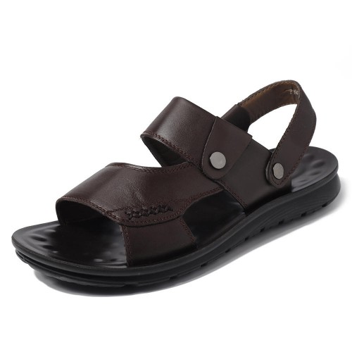 Men Soft Sole Genuine Leather Two Way Wear Sandals Beach Shoes Men Soft Sole Genuine Leather Two Way Wear Sandals Beach Shoes