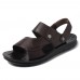 Men Soft Sole Genuine Leather Two Way Wear Sandals Beach Shoes Men Soft Sole Genuine Leather Two Way Wear Sandals Beach Shoes