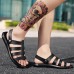 Men Breathable Leather Roman Sandals Two Way Wear Shoes Men Breathable Leather Roman Sandals Two Way Wear Shoes