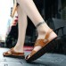 Men Casual Soft Anti Collision Toe Genuine Leather Sandals Men Casual Soft Anti Collision Toe Genuine Leather Sandals