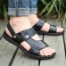 Men Comfy Sole Genuine Leather Sandals Two Way Wear Shoes Beach Shoes Men Comfy Sole Genuine Leather Sandals Two Way Wear Shoes Beach Shoes