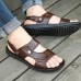 Men Comfy Sole Genuine Leather Sandals Two Way Wear Shoes Beach Shoes Men Comfy Sole Genuine Leather Sandals Two Way Wear Shoes Beach Shoes