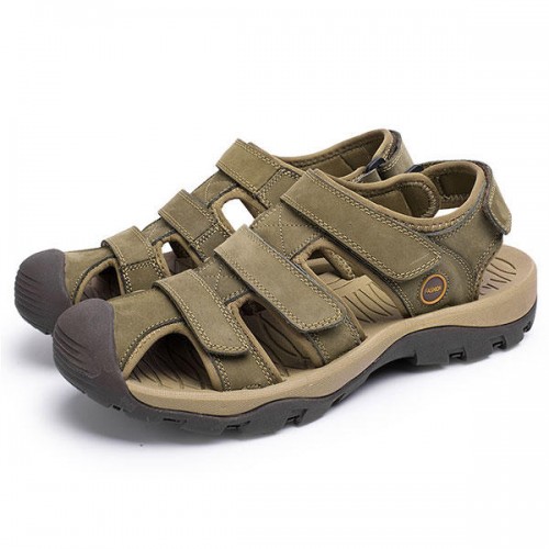 US Size 6.5-11 Men Genuine Leather Outdoor Flat Beach Sandals US Size 6.5-11 Men Genuine Leather Outdoor Flat Beach Sandals