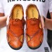 Menico Men Hand Stitching Hollow Out Leather Sandals Menico Men Hand Stitching Hollow Out Leather Sandals