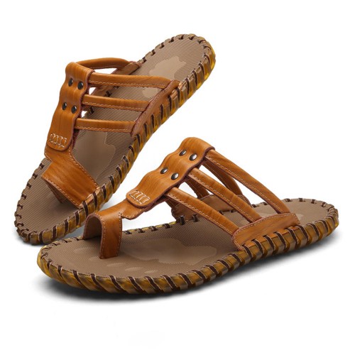 Men Casual PU Leather Clip Toe Slippers Beach Slipeprs Men Casual PU Leather Clip Toe Slippers Beach Slipeprs