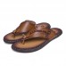 Men Soft Casual Genuine Leather Beach Clip Toe Slippers Men Soft Casual Genuine Leather Beach Clip Toe Slippers