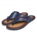 Men Soft Casual Genuine Leather Beach Clip Toe Slippers Men Soft Casual Genuine Leather Beach Clip Toe Slippers