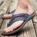 Men Soft Casual Genuine Leather Beach Clip Toe Slippers Men Soft Casual Genuine Leather Beach Clip Toe Slippers