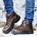 Men Soft Leather Wear Resistance Outsole Fur Lining Outdoor High Top Boots Men Soft Leather Wear Resistance Outsole Fur Lining Outdoor High Top Boots
