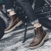 Men Retro Warm Plush Lining Leather Ankle Boots Men Retro Warm Plush Lining Leather Ankle Boots