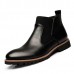Men Comfortable Genuine Leather Elastic Band Ankle Boots Men Comfortable Genuine Leather Elastic Band Ankle Boots