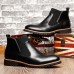 Men Comfortable Genuine Leather Elastic Band Ankle Boots Men Comfortable Genuine Leather Elastic Band Ankle Boots