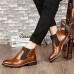 Men Comfortable Genuine Leather Elastic Band Ankle Boots Men Comfortable Genuine Leather Elastic Band Ankle Boots