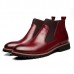 Men Comfortable Genuine Leather Elastic Band Ankle Boots Men Comfortable Genuine Leather Elastic Band Ankle Boots