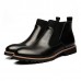 Men Comfortable Genuine Leather Elastic Band Ankle Boots Men Comfortable Genuine Leather Elastic Band Ankle Boots
