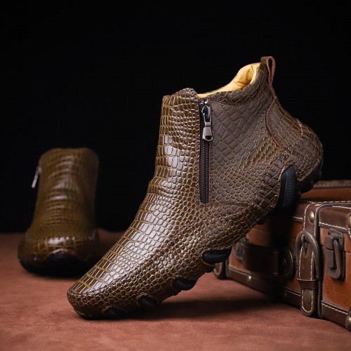 Men Slip Resistance Side Zipper Leather Ankle Boots Men Slip Resistance Side Zipper Leather Ankle Boots
