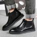 Comfy Brogue Style Ankle Boots Classic Elastic Band Genuine Leather Boots for Men Comfy Brogue Style Ankle Boots Classic Elastic Band Genuine Leather Boots for Men