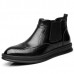Comfy Brogue Style Ankle Boots Classic Elastic Band Genuine Leather Boots for Men Comfy Brogue Style Ankle Boots Classic Elastic Band Genuine Leather Boots for Men