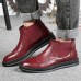 Comfy Brogue Style Ankle Boots Classic Elastic Band Genuine Leather Boots for Men Comfy Brogue Style Ankle Boots Classic Elastic Band Genuine Leather Boots for Men