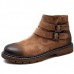 Men Casual Comfy Buckle Side Zipper Genuine Leather Ankle Boots Men Casual Comfy Buckle Side Zipper Genuine Leather Ankle Boots