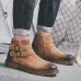 Men Casual Comfy Buckle Side Zipper Genuine Leather Ankle Boots Men Casual Comfy Buckle Side Zipper Genuine Leather Ankle Boots