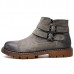 Men Casual Comfy Buckle Side Zipper Genuine Leather Ankle Boots Men Casual Comfy Buckle Side Zipper Genuine Leather Ankle Boots