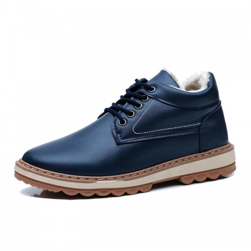 Men Warm Plush Lining Leather Ankle Boots Men Warm Plush Lining Leather Ankle Boots