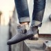 Men Hook Loop Stripe Elastic Band Comfortable Suede Ankle Boots Men Hook Loop Stripe Elastic Band Comfortable Suede Ankle Boots
