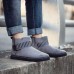 Men Hook Loop Stripe Elastic Band Comfortable Suede Ankle Boots Men Hook Loop Stripe Elastic Band Comfortable Suede Ankle Boots