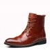 Men Brogue Classic Cowboy Lace Up Mid-calf Boots Men Brogue Classic Cowboy Lace Up Mid-calf Boots