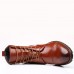 Men Brogue Classic Cowboy Lace Up Mid-calf Boots Men Brogue Classic Cowboy Lace Up Mid-calf Boots