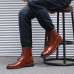 Men Brogue Classic Cowboy Lace Up Mid-calf Boots Men Brogue Classic Cowboy Lace Up Mid-calf Boots
