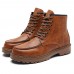 Men Fashion Autumn Lace up Leather Mid-calf Boots Men Fashion Autumn Lace up Leather Mid-calf Boots