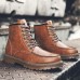 Men Fashion Autumn Lace up Leather Mid-calf Boots Men Fashion Autumn Lace up Leather Mid-calf Boots