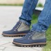 Men Comfortable Hand Stitching Plaid High Top Boots Men Comfortable Hand Stitching Plaid High Top Boots