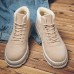 Men Stitching Lace Up Round Toe Ankle Boots Men Stitching Lace Up Round Toe Ankle Boots