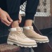 Men Stitching Lace Up Round Toe Ankle Boots Men Stitching Lace Up Round Toe Ankle Boots