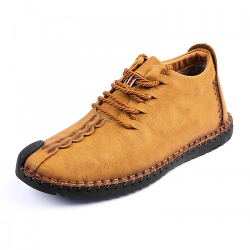 Menico Big Size Men Comfortable Leather Hand Stitching Ankle Boots Menico Big Size Men Comfortable Leather Hand Stitching Ankle Boots