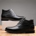 Lace Up Shoes Crocodile Pattern Pointed Toe Leather Short Boots For Men Lace Up Shoes Crocodile Pattern Pointed Toe Leather Short Boots For Men