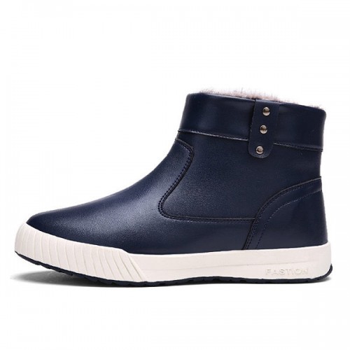 Warm Faux Fur Lining Zipper Round Toe Ankle Short Boots For Men Warm Faux Fur Lining Zipper Round Toe Ankle Short Boots For Men