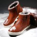 Warm Faux Fur Lining Zipper Round Toe Ankle Short Boots For Men Warm Faux Fur Lining Zipper Round Toe Ankle Short Boots For Men