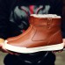 Warm Faux Fur Lining Zipper Round Toe Ankle Short Boots For Men Warm Faux Fur Lining Zipper Round Toe Ankle Short Boots For Men
