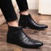 Men Casual Genuine Leather Pointed Toe Business Ankle Boots Men Casual Genuine Leather Pointed Toe Business Ankle Boots