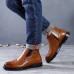 Men Brogue Carved Side Zipper Microfiber Ankle Boots Men Brogue Carved Side Zipper Microfiber Ankle Boots