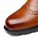 Men Brogue Carved Side Zipper Microfiber Ankle Boots Men Brogue Carved Side Zipper Microfiber Ankle Boots