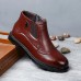 Men Brogue Carved Side Zipper Microfiber Ankle Boots Men Brogue Carved Side Zipper Microfiber Ankle Boots